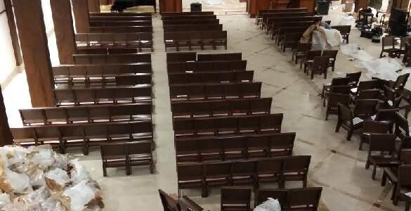 church pews moving in day